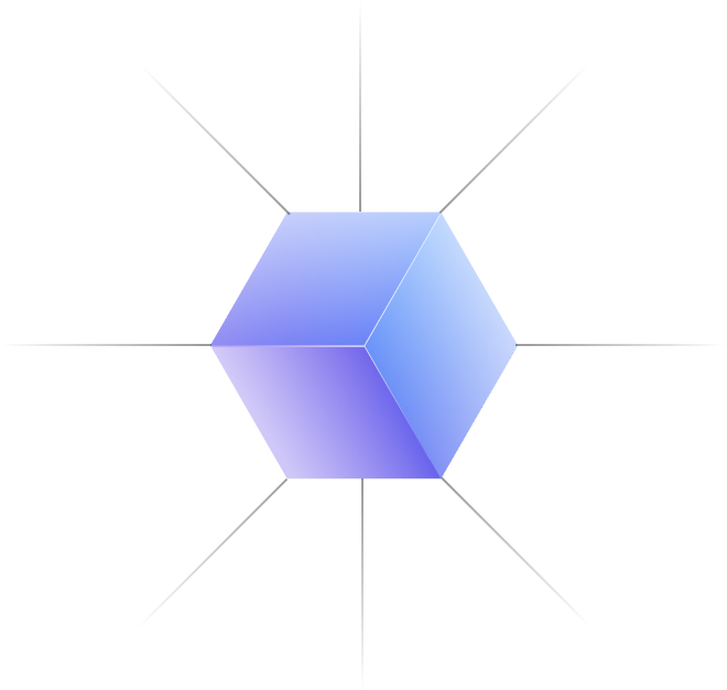 AI setup configuration hexagon icon